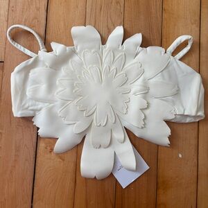 white flower bikini top